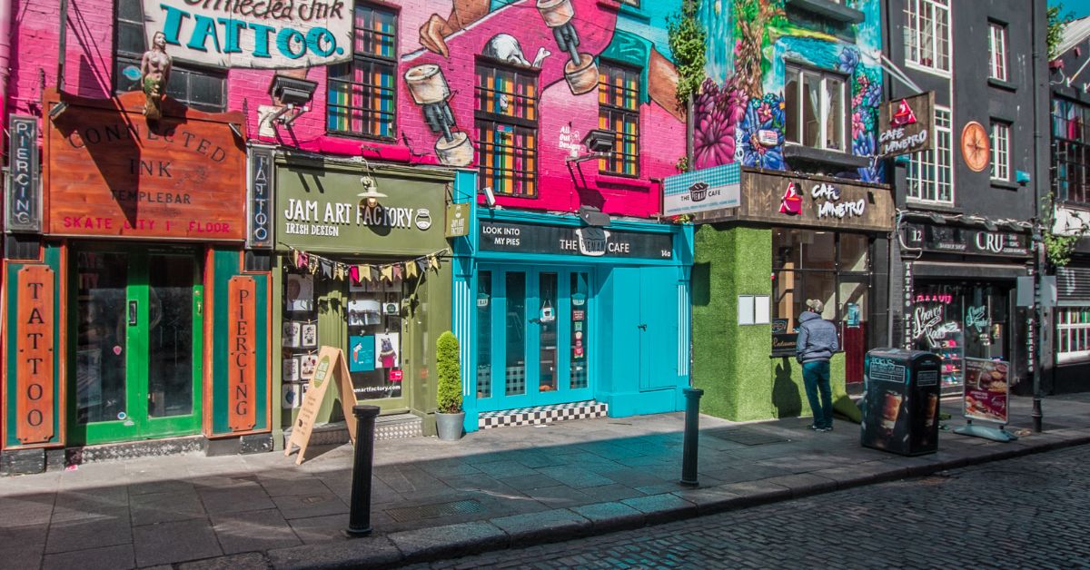 Casas coloridas en Dublín