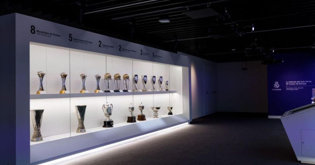 Museo de trofeos del Real Madrid en Estadio Santiago Bernabéu
