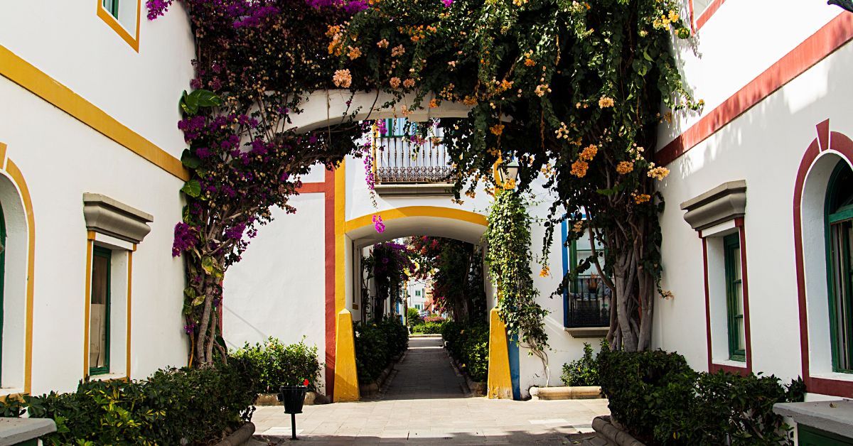 Casas Bkancas en puerto de Mogan Gran Canarias