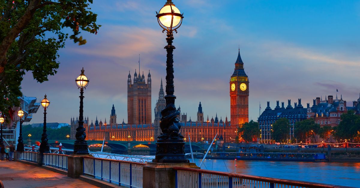 Vista panorámica Londres nocturno