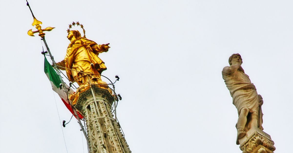 Azotea de la catedral del Duomo de Milán, Milán, Italia
