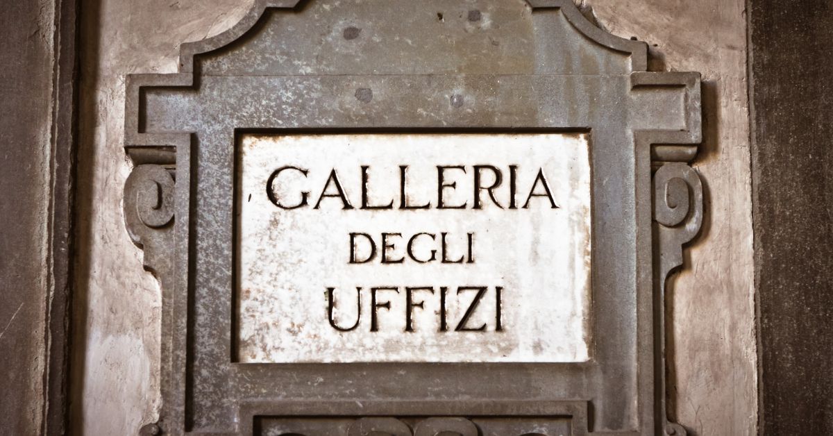 Placa de piedra de la Galería de los Uffizi, Florencia