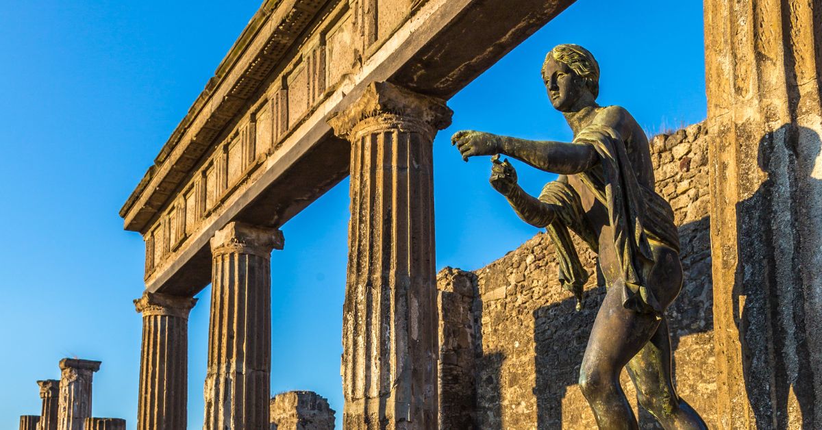 Fachada de Ruinas Antiguas de Pompeya, Italia