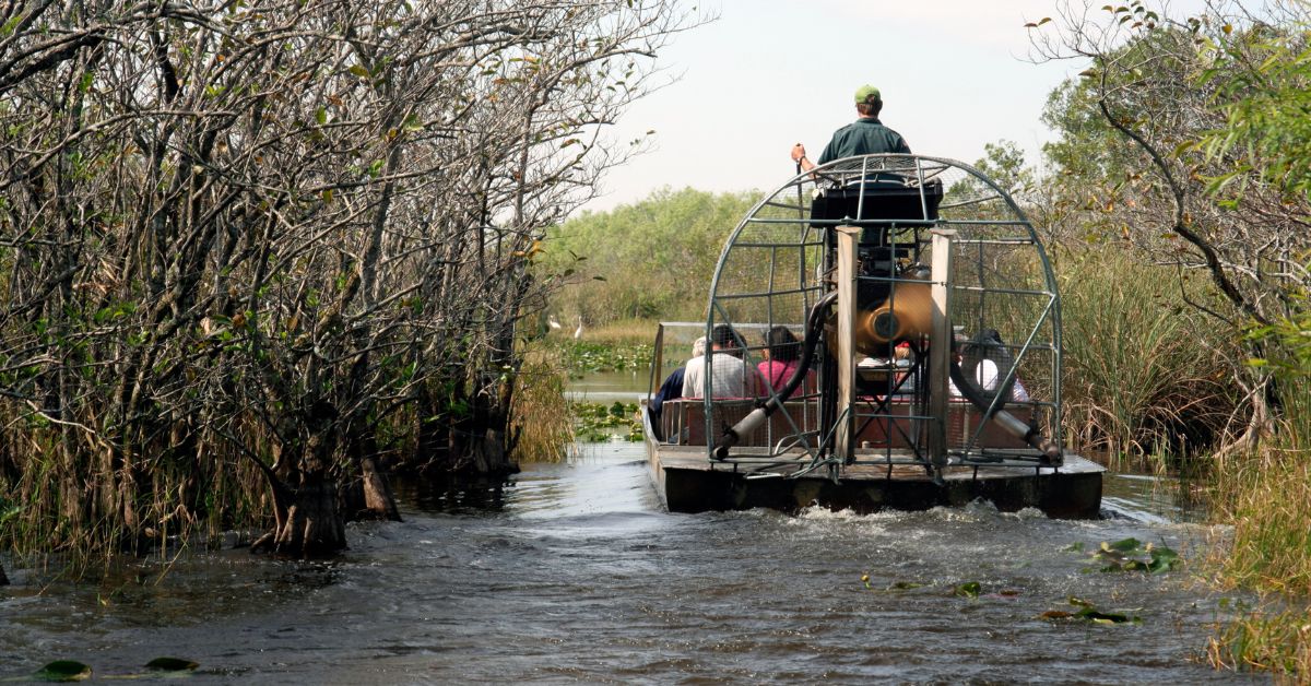 Hidrodeslizador por los Everglades Florida Estados Unidos