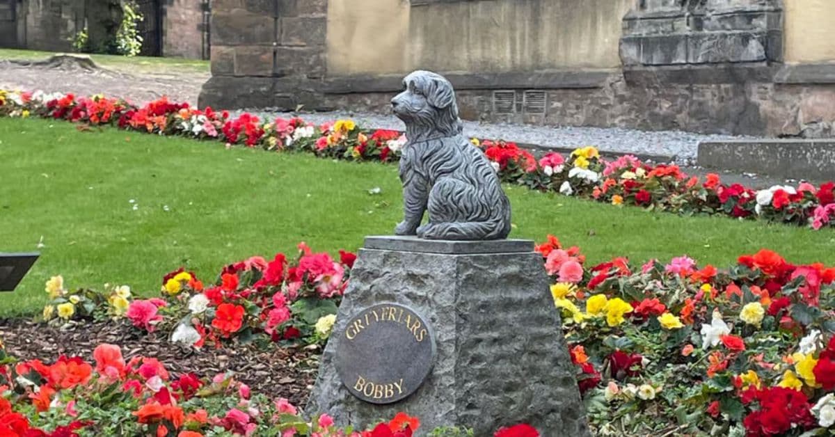 Estatua del famoso Skye Terrier del siglo XIX Greyfriars Bobby