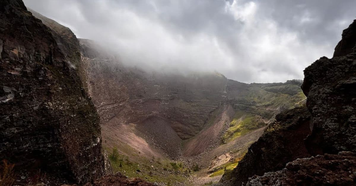 Monte Vesubio en Pompeya, Nápoles, Italia