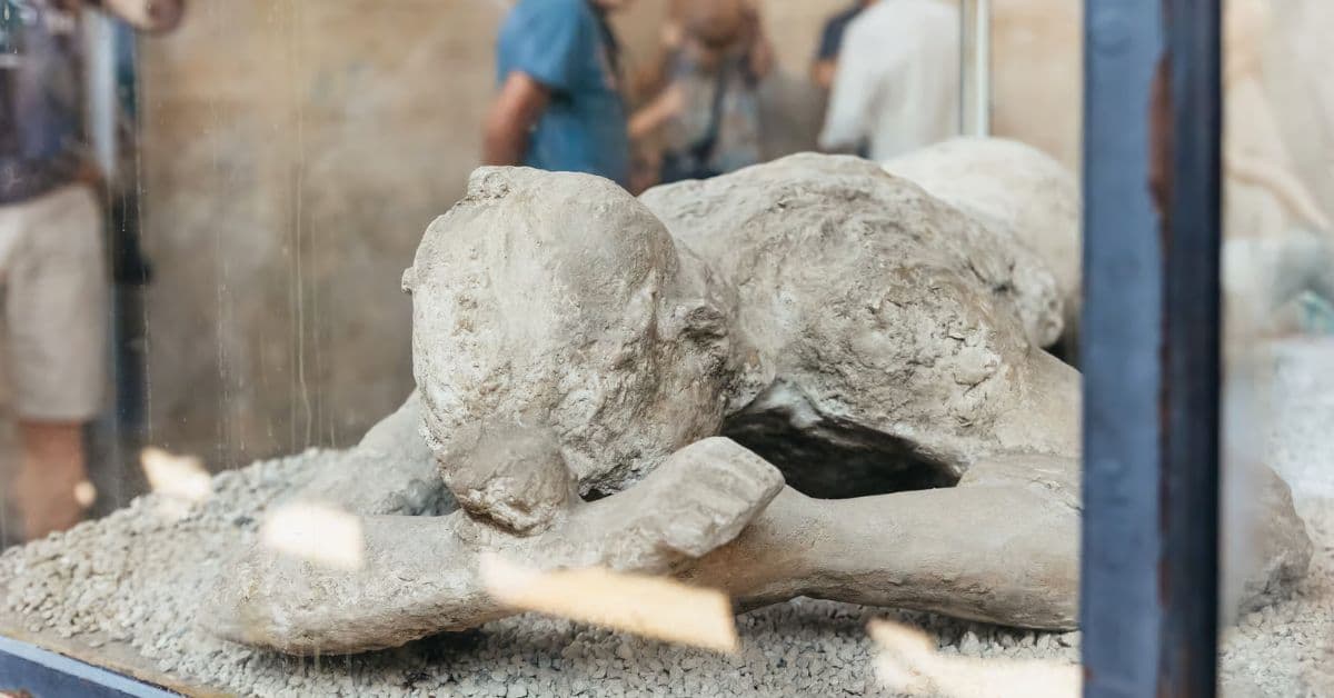 Víctima de la erupción del Vesubio en Pompeya, Italia