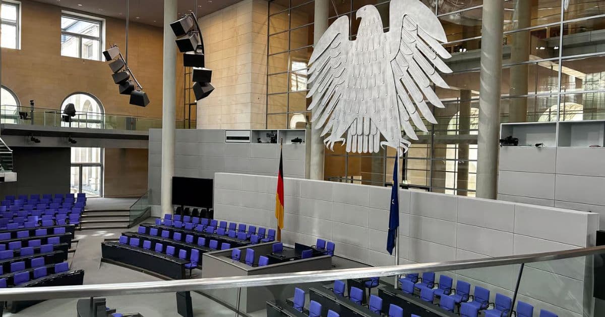 Vista interior del Auditorio del Parlamento alemán Reichstag en Berlín, Alemania
