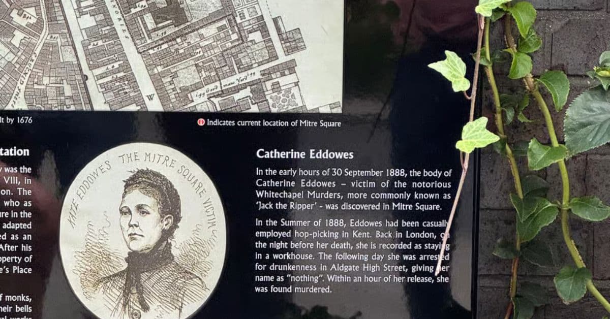 Cartel donde se visualiza nombre de victima de Jack El Destripador