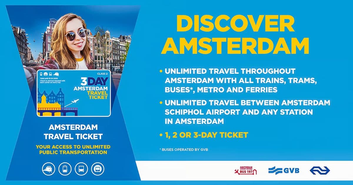 Tarjeta Ámsterdam Travel Ticket, billete para todo el transporte público