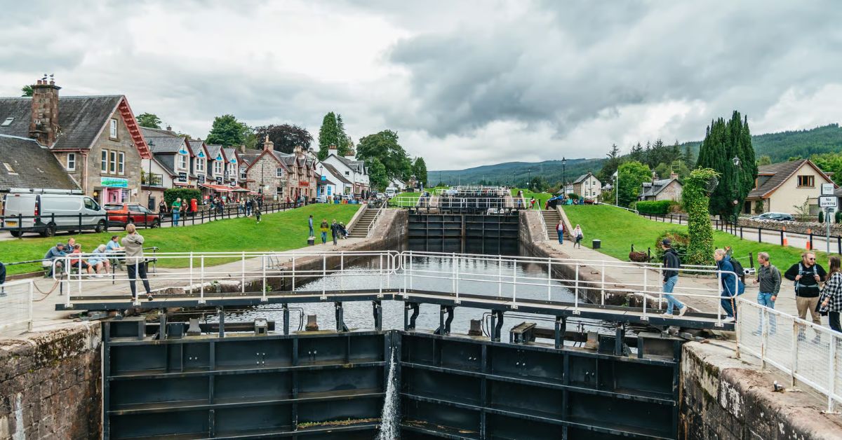 Vista de paisaje en zona urbana en Tierras altas de Escocia