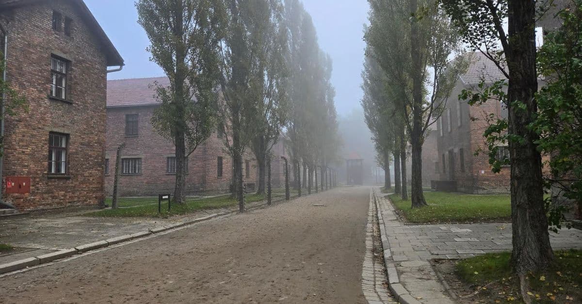 Zona urbana en Auschwitz, Cracovia, Polonia